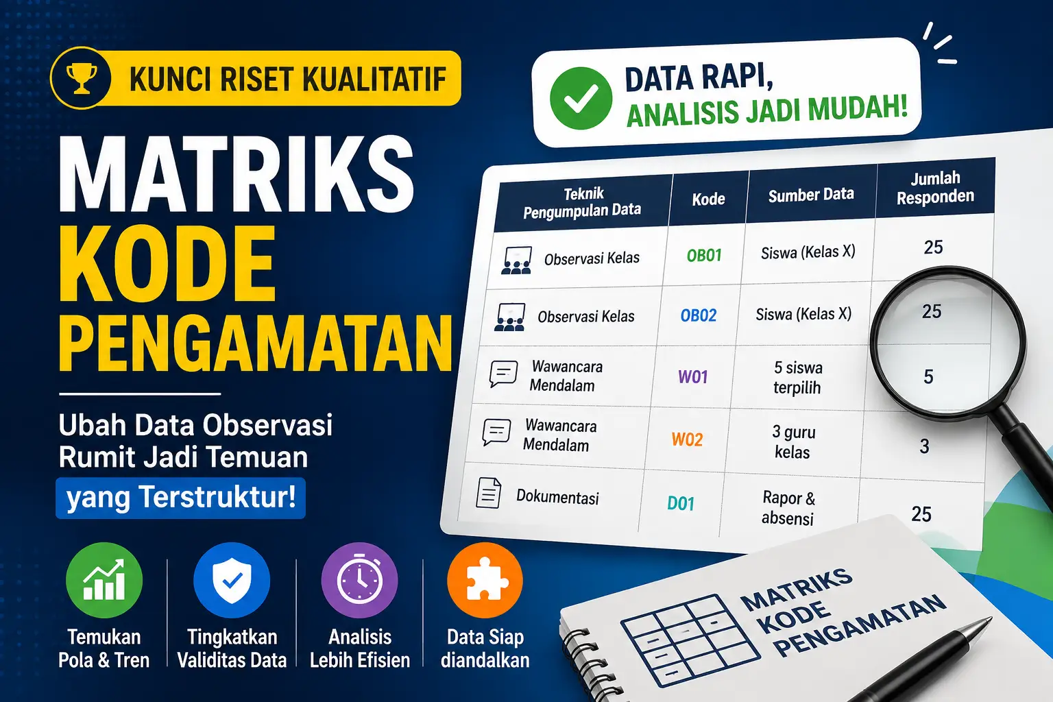matriks kode pengamatan